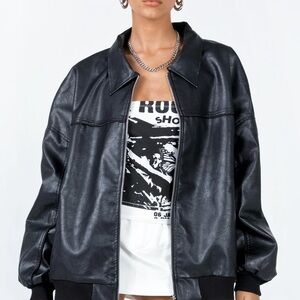 Princess Polly Black Leather Jacket